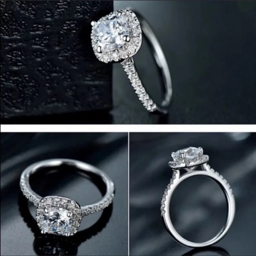 NEW 925 STERLING SILVER CZ ENGAGEMENT RING - Picture 5 of 6